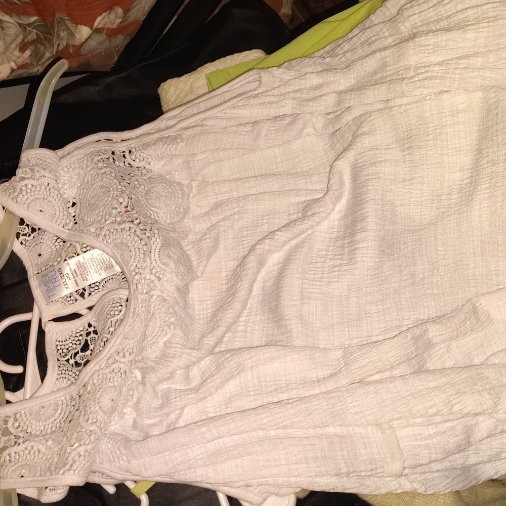 Women white shirt time and tru